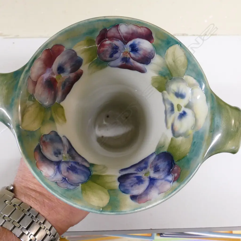 A Moorcroft McIntyre large 'Pansy' double-handled vase Image 1++