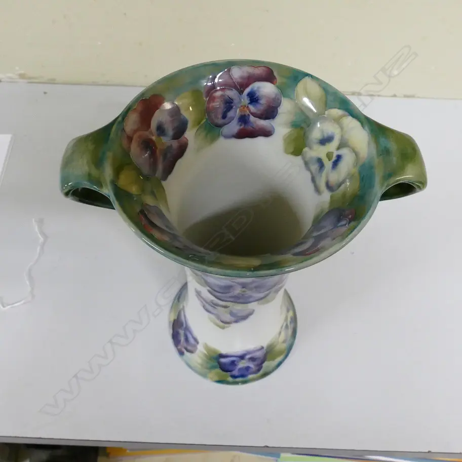 A Moorcroft McIntyre large 'Pansy' double-handled vase Image 1++