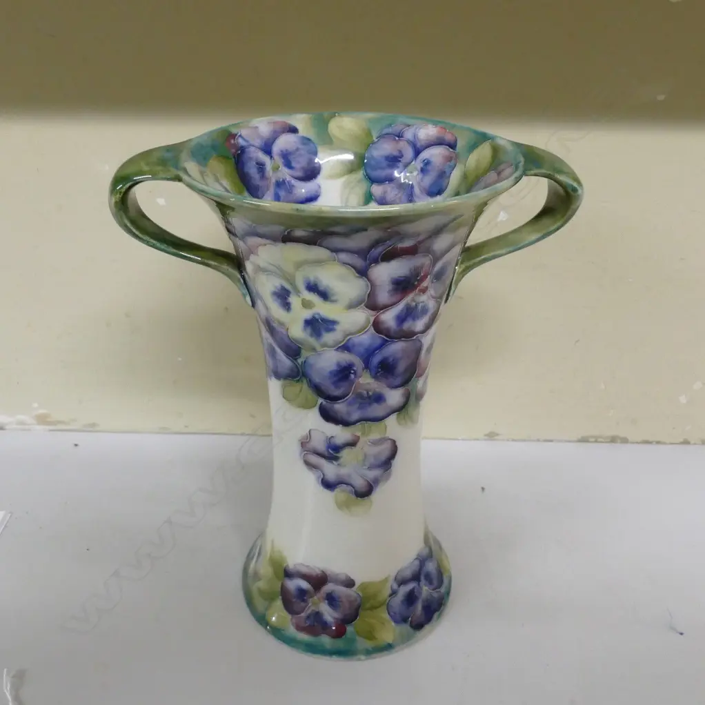 A Moorcroft McIntyre large 'Pansy' double-handled vase Image 1++