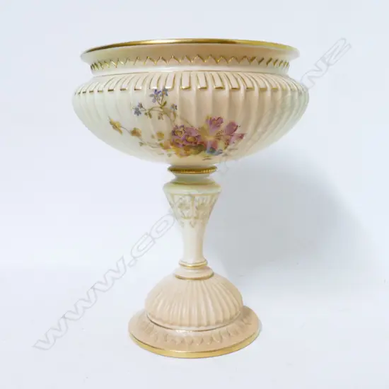 A fine quality Edwardian Royal Worcester circular vase