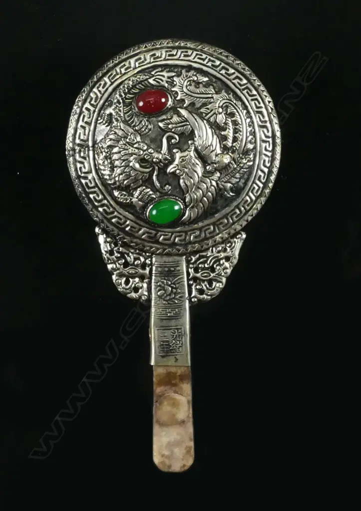 A Chinese silver hand mirror Image 1++