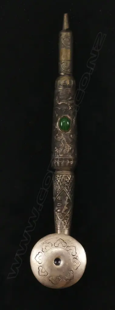 A Chinese coin silver opium pipe Image 1++