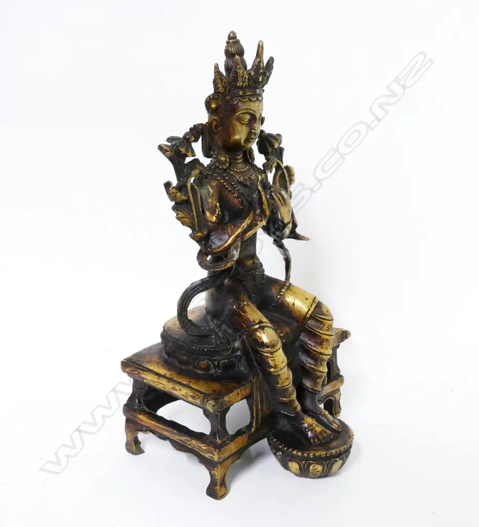 A gilded metal bodhisattva Image 1++
