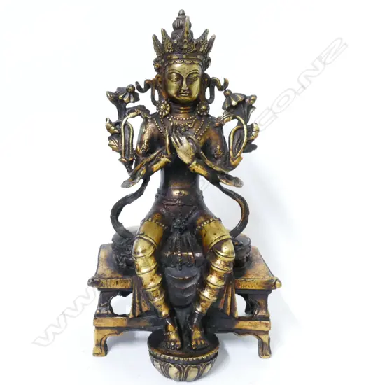 A gilded metal bodhisattva