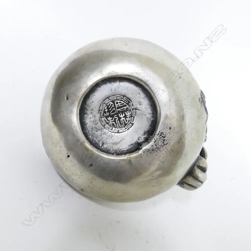 A Chinese white metal teapot Image 1++