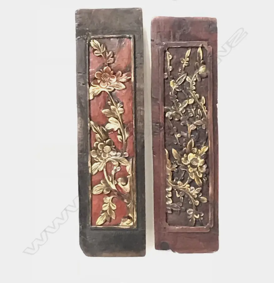 Two old Chinese carved small panels Image 1++