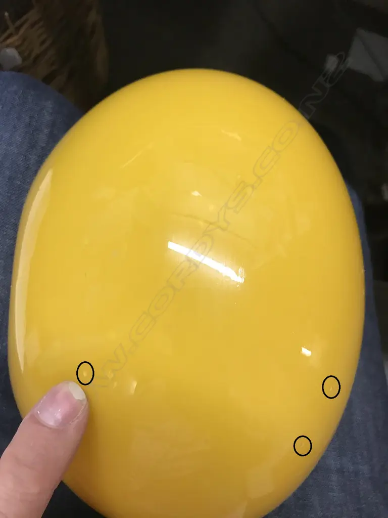 An egg yolk yellow Peking glass bowl Image 1++