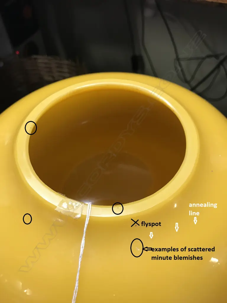 An egg yolk yellow Peking glass bowl Image 1++