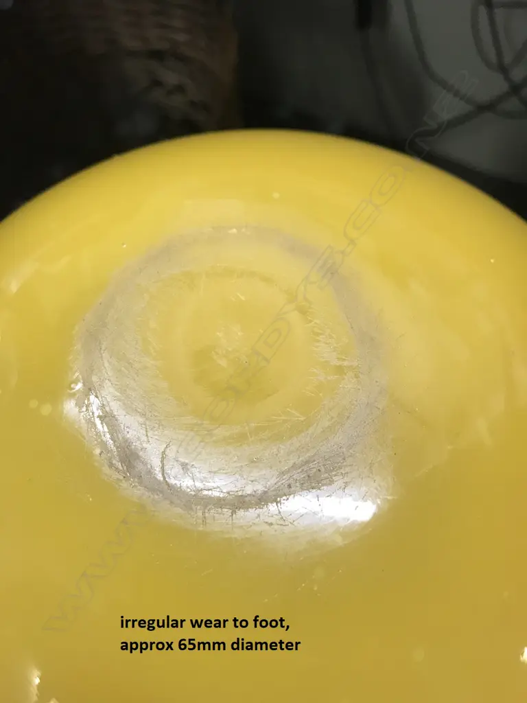 An egg yolk yellow Peking glass bowl Image 1++