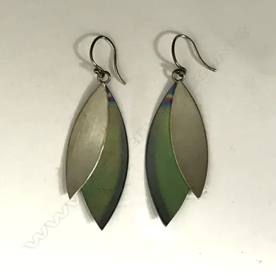 A vintage pair of Nick Charlton titanium earrings