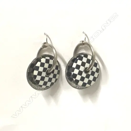 A vintage pair of Brian Adam silver disc earrings