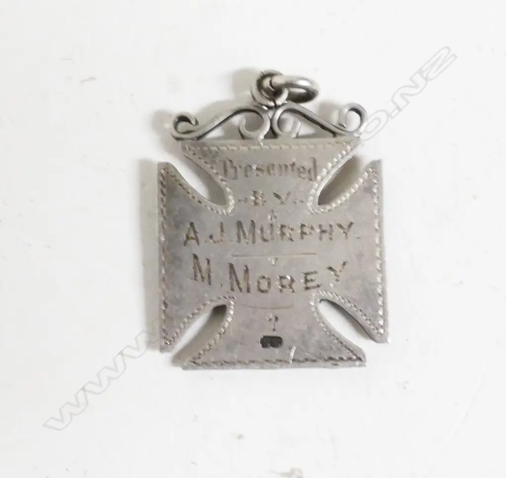 A Hikurangi Football Club silver medallion Image 1++