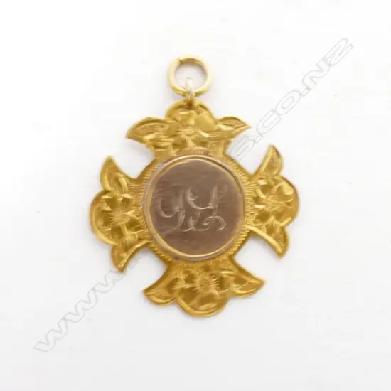 A 9ct. gold School Attendance medallion