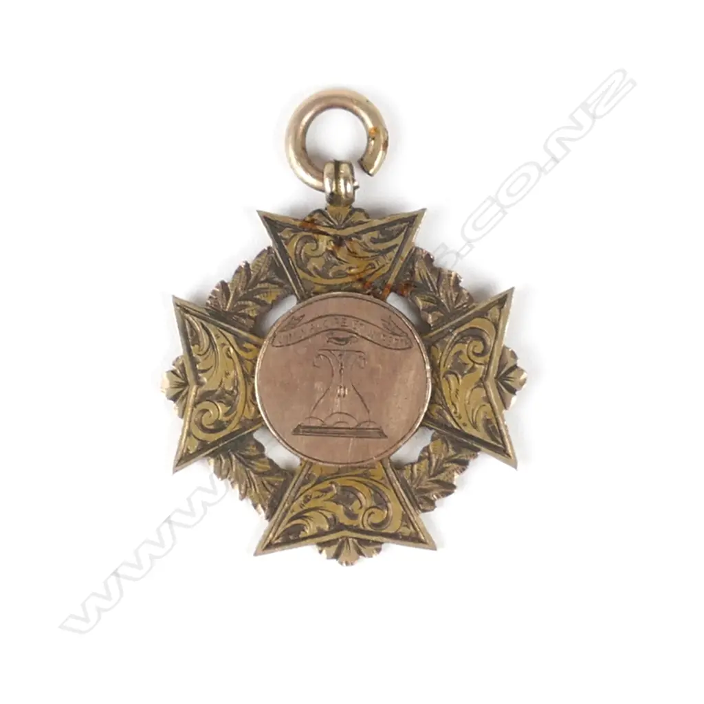 A 9ct. gold Wellington Boys College boxing medallion Image 1++