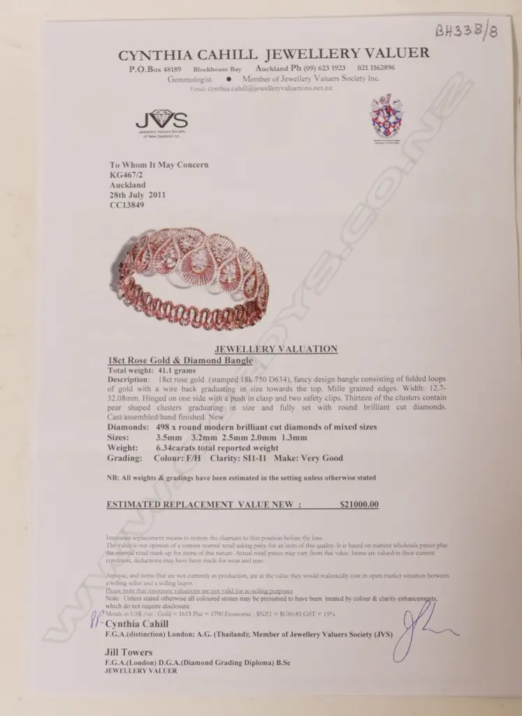 An 18ct rose gold and diamond bracelet Image 1++