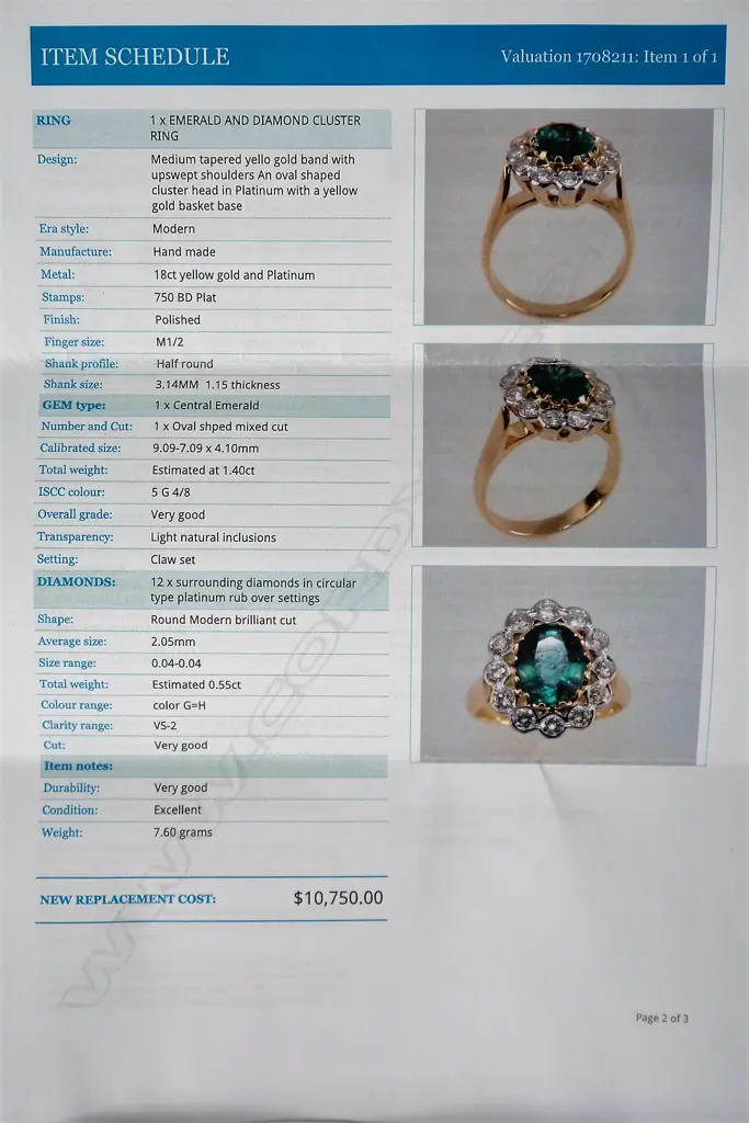 A lady's modern emerald and diamond cluster ring Image 1++