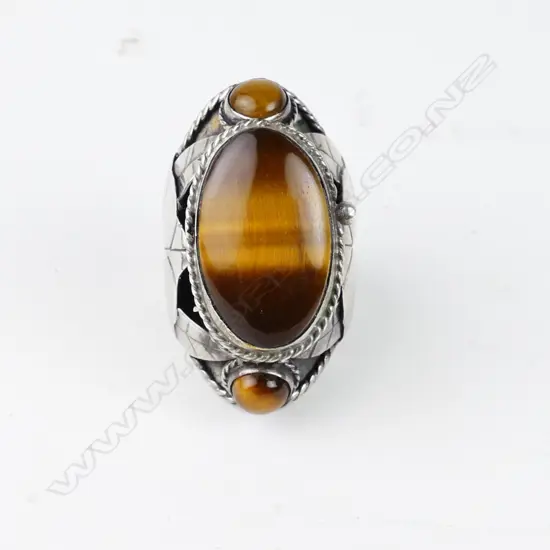 A vintage Mexican silver 'poison' ring