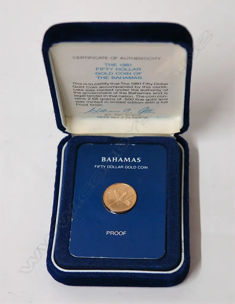 A 1981 $50 gold coin of the Bahamas Image 1++