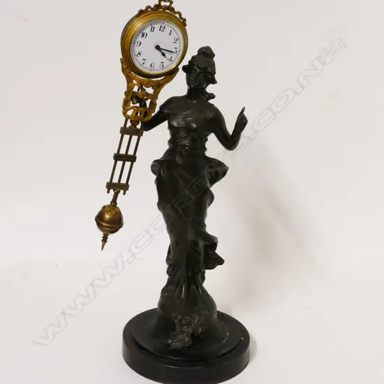 An Edwardian spelter mystery clock