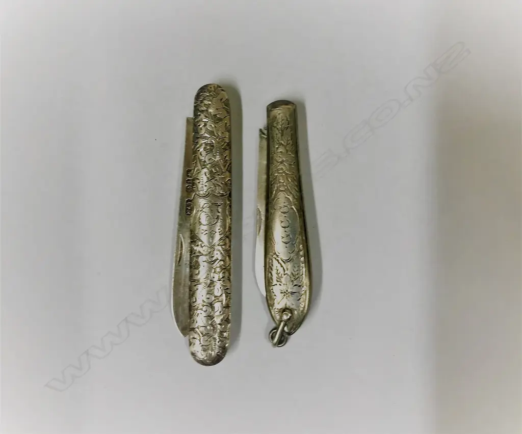 Two silver folding fruit knives Image 1++