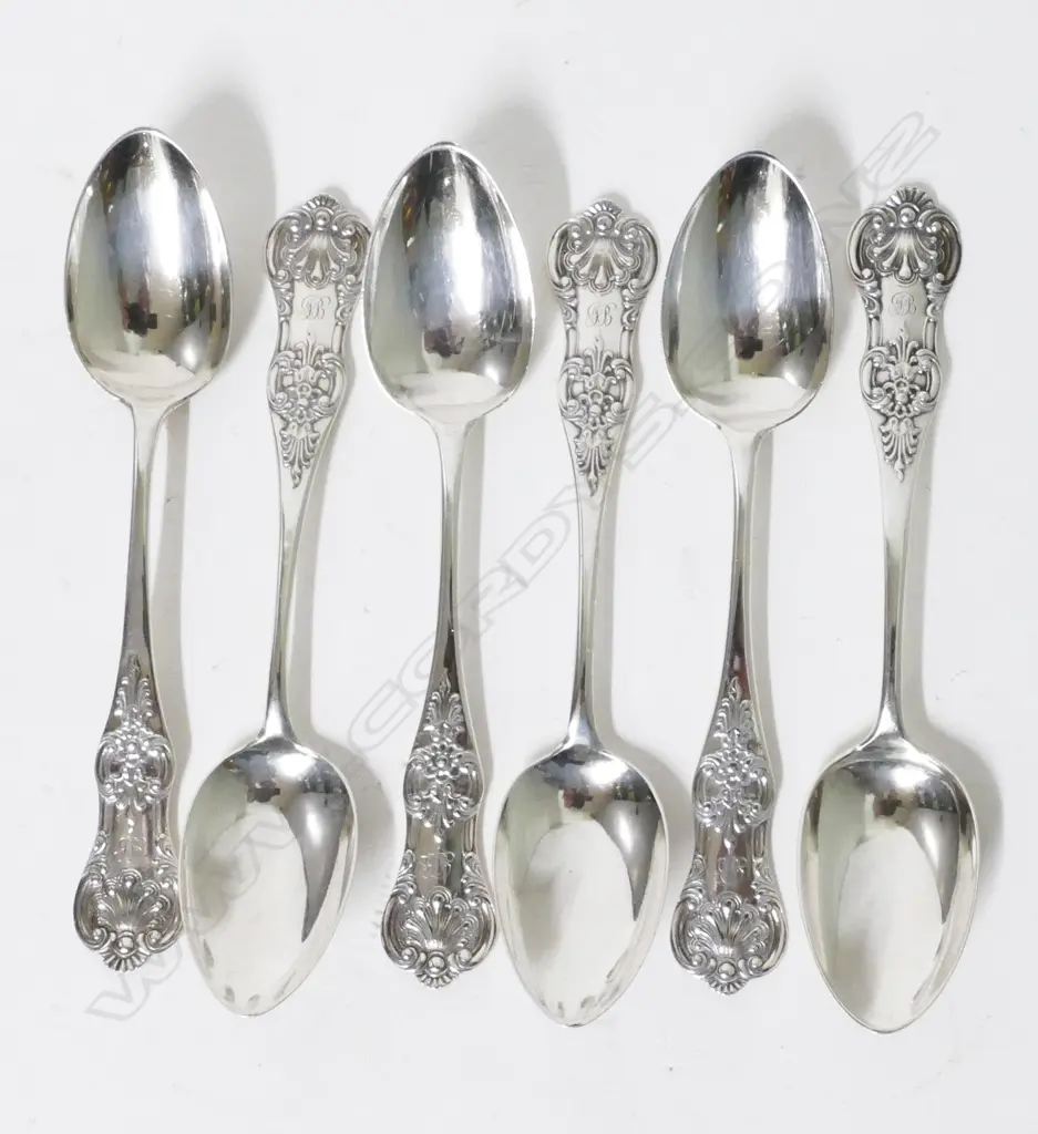 A set of six Victorian Scottish single-struck King's pattern silver teaspoons Image 1++