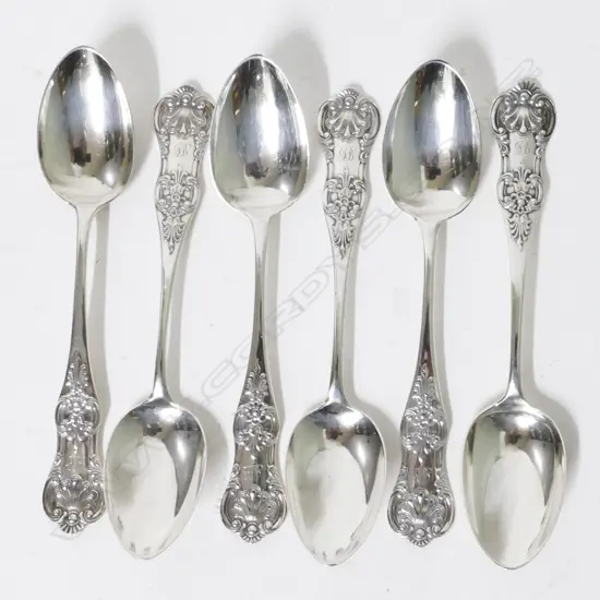 A set of six Victorian Scottish single-struck King's pattern silver teaspoons