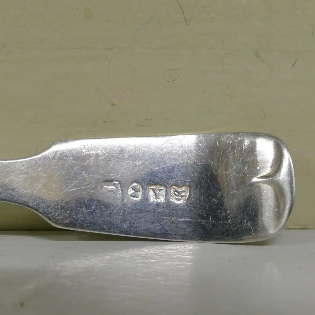 A Canadian fiddle pattern silver sauce ladle Image 1++