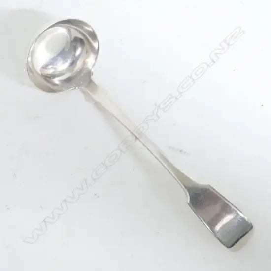 A Canadian fiddle pattern silver sauce ladle