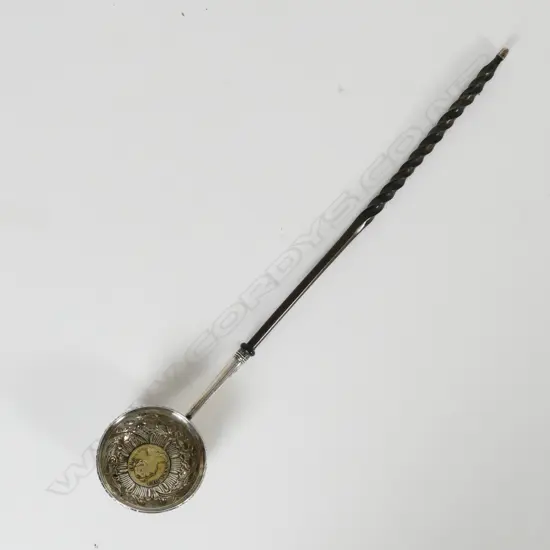 An 18thC silver toddy ladle