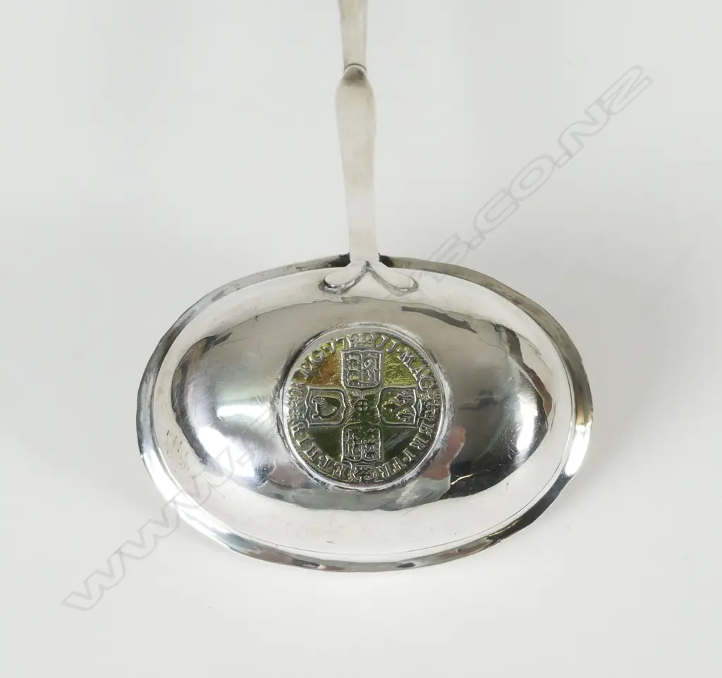 An 18thC embossed silver toddy ladle Image 1++