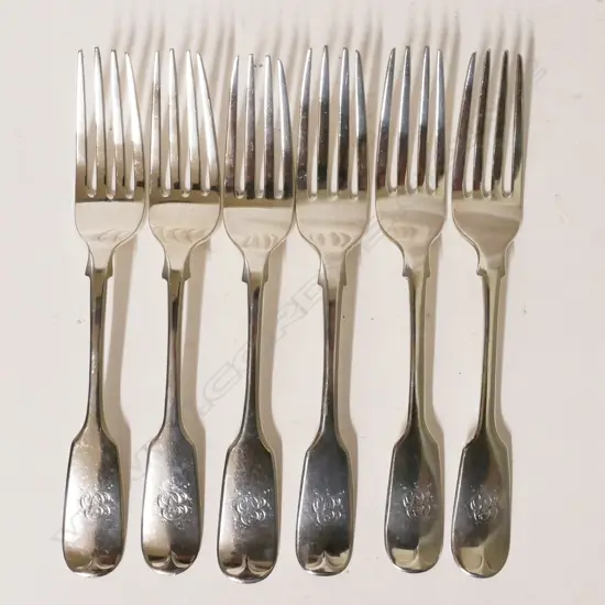 A set of six Victorian silver dessert forks