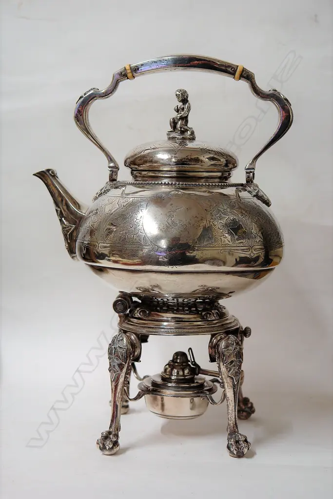 A c.1890 Tiffany & Co. of New York silver spirit kettle Image 1++