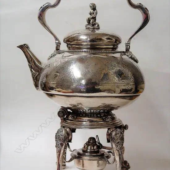 A c.1890 Tiffany & Co. of New York silver spirit kettle