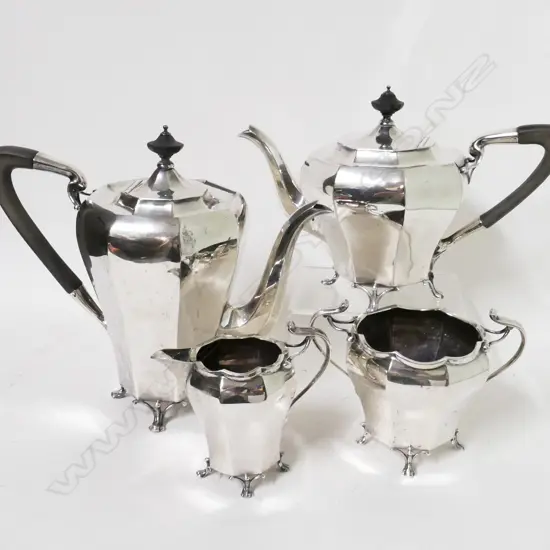 An Edwardian silver four-piece tea and coffee service