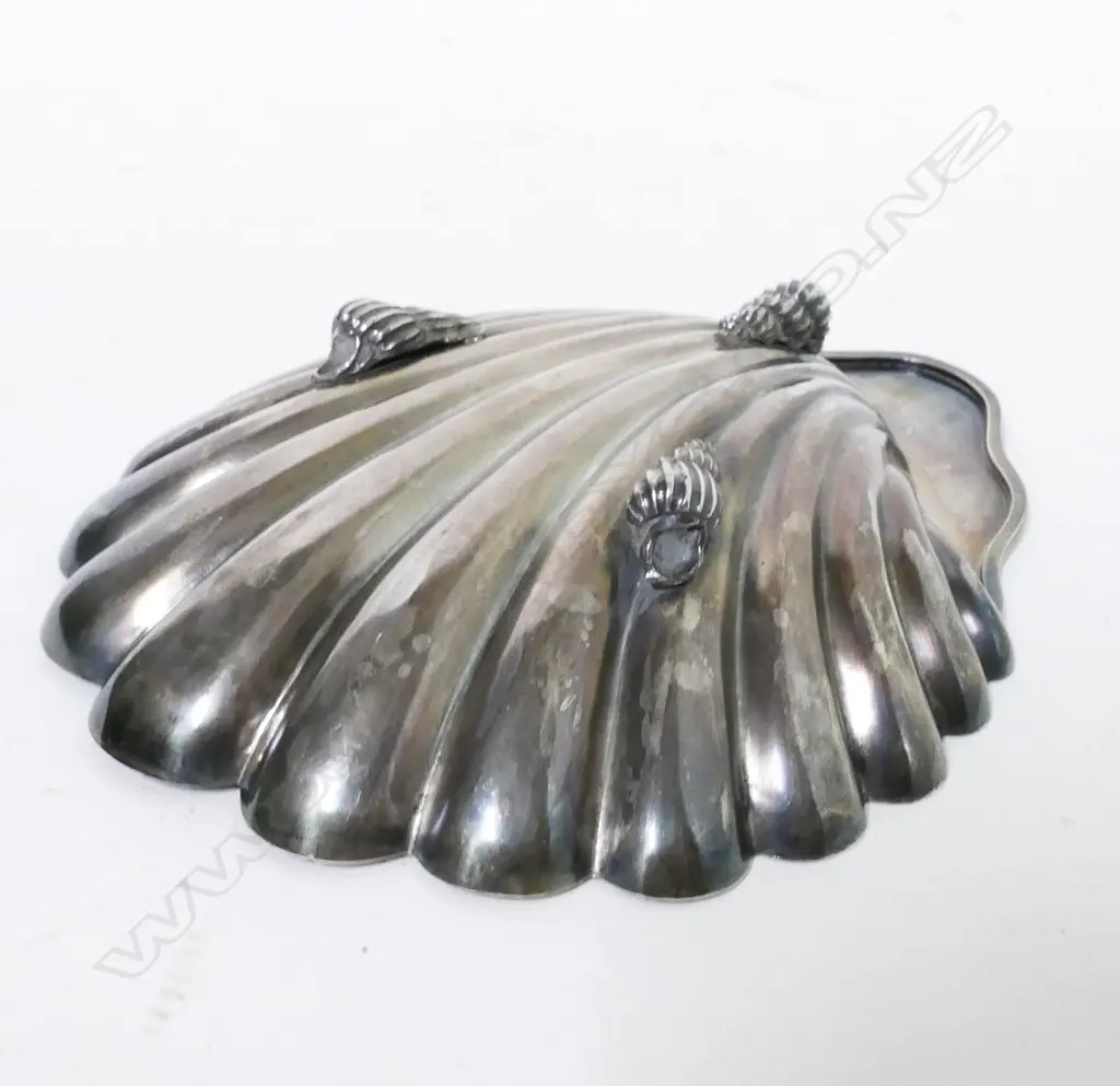 A Victorian silver scallop butter dish Image 1++