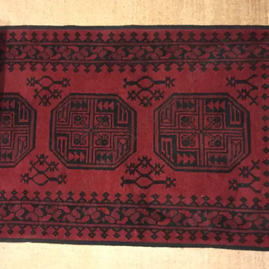 A hand knotted Afghan Turkoman runner