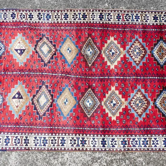 A hand knotted Turkish carpet