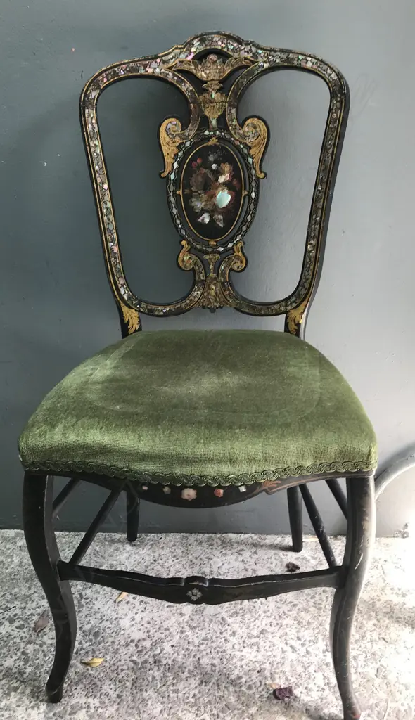 A Victorian papier-mâché chair Image 1++