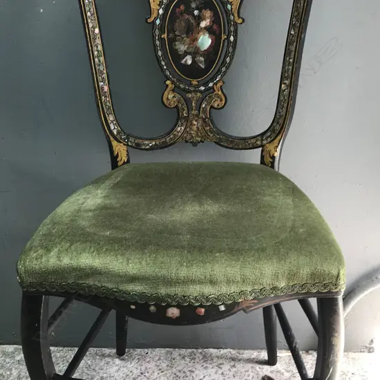 A Victorian papier-mâché chair