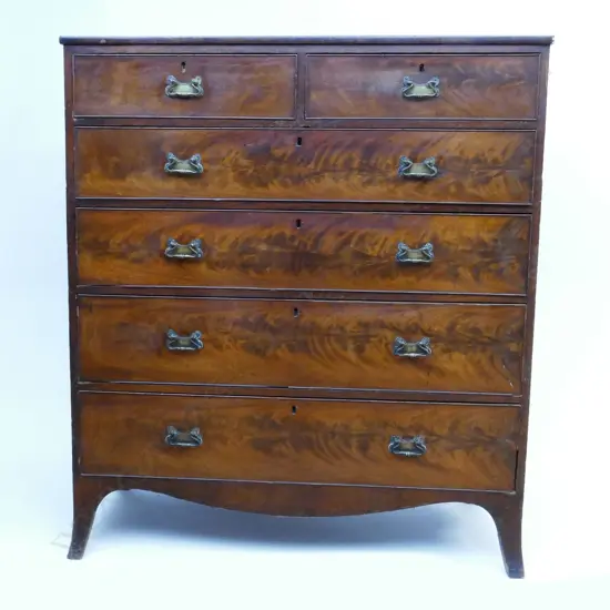 A large Victorian mahogany chest of six drawers