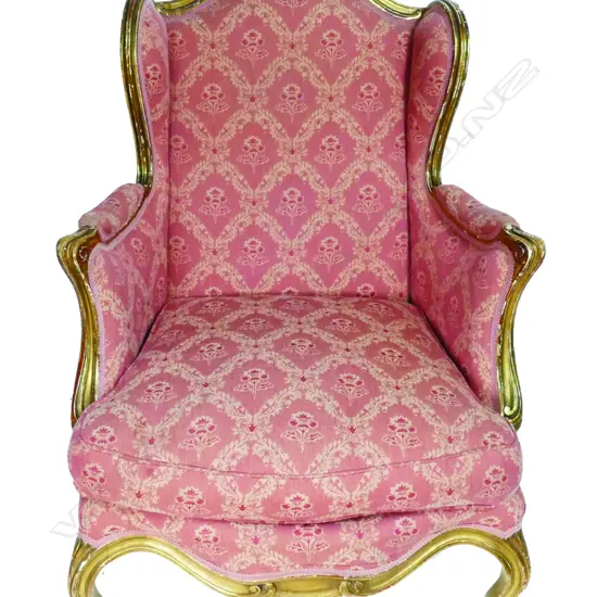 A Louis XVI style wing back chair