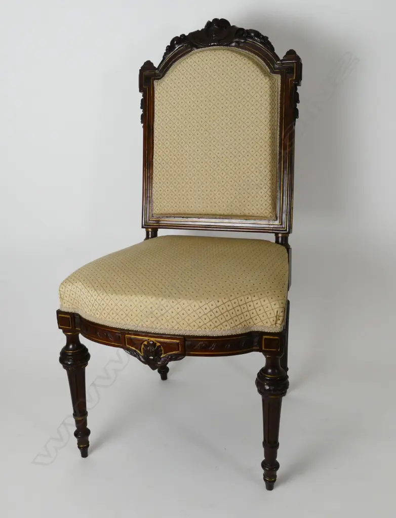 Eight good quality Louis XVI-style rosewood dining chairs Image 1++