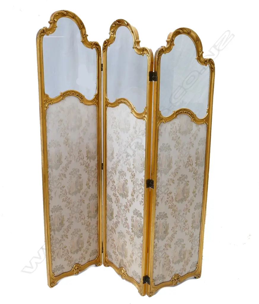 A French three-fold boudoir screen Image 1++