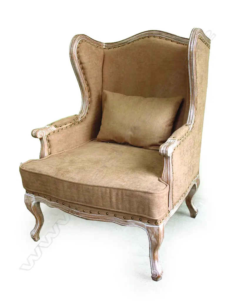 A quality contemporary French style wingback armchair Image 1++