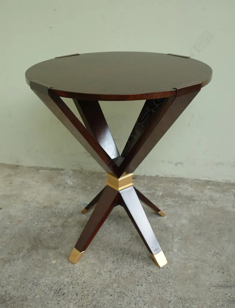 A contemporary designer Art Deco French style mahogany side table Image 1++