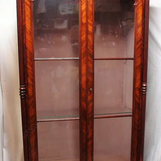 A French mahogany display vitrine