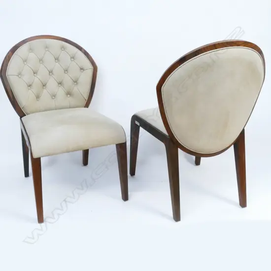 A quality modern solid rosewood banquet dining table and eight chairs