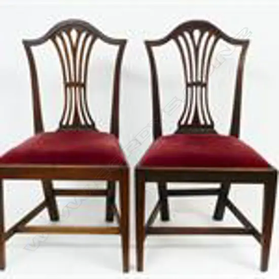 A set of six 19thC Hepplewhite style mahogany dining chairs