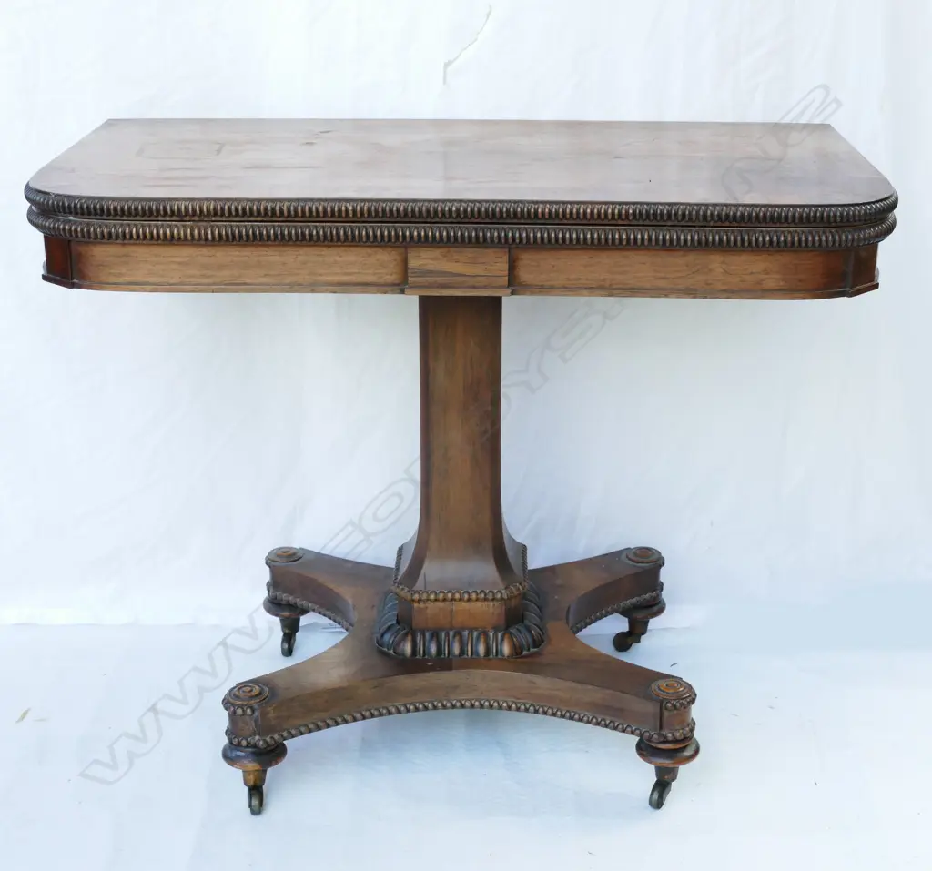 A Regency rosewood card table Image 1++