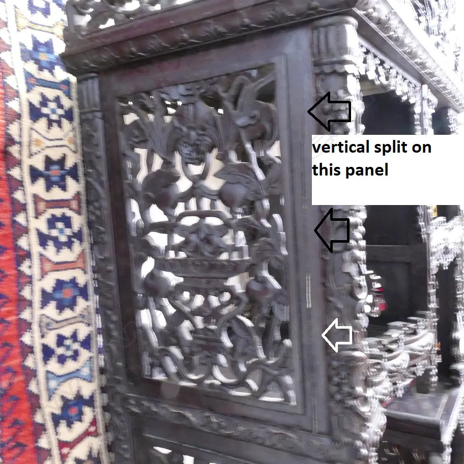 An ornate Chinese blackwood carved display cabinet Image 1++
